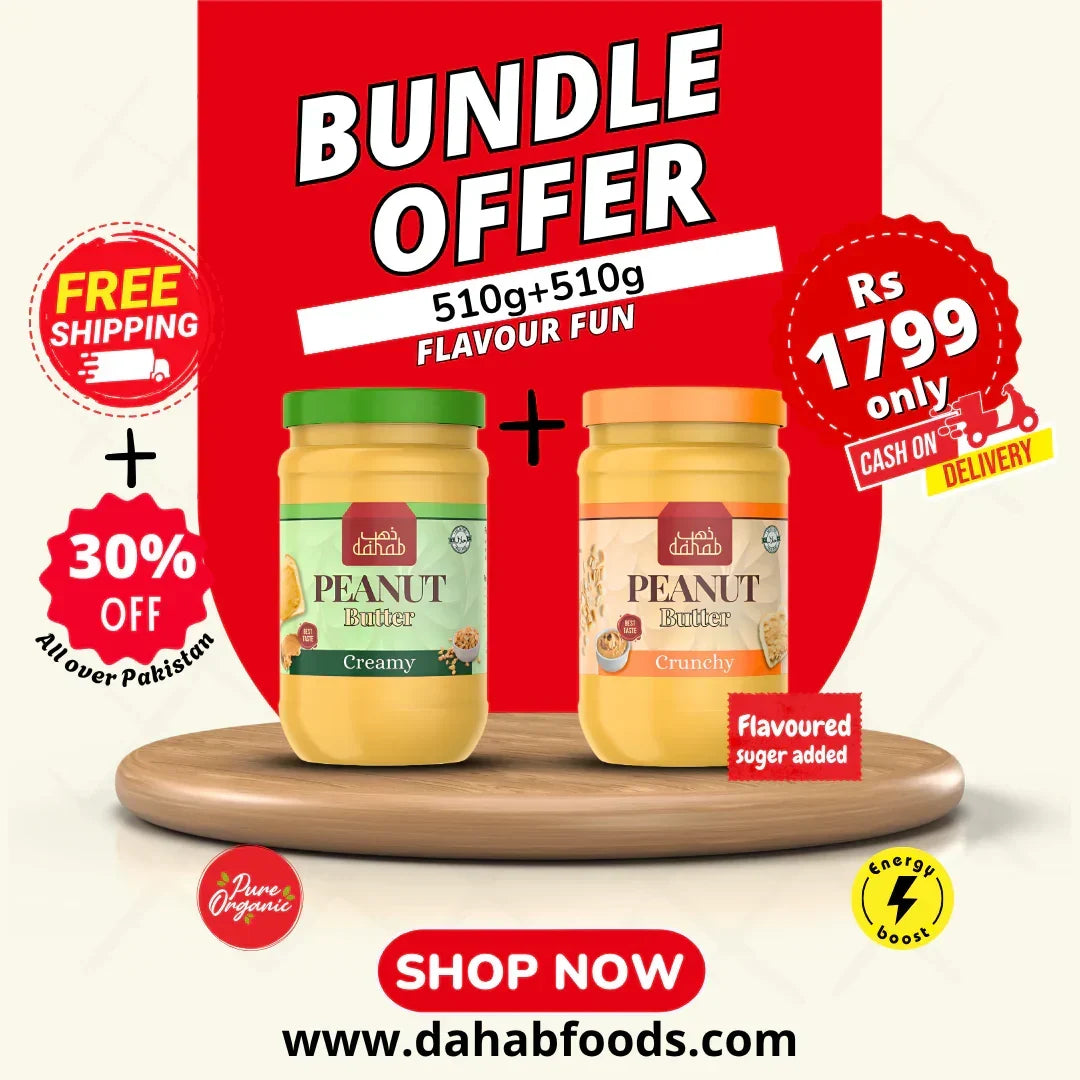 Regular Crunchy Peanut Butter 510g + Regular Creamy Peanut Butter 510g – added sugar and salt - Dahab Foods (Private) Limited