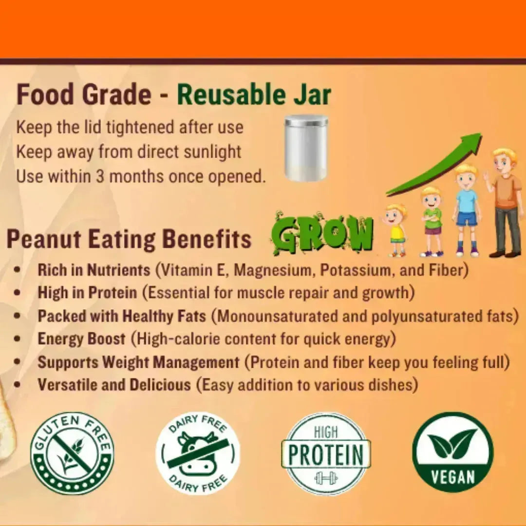 Regular Peanut Butter (crunchy) 510g Added Sugar & Salt (No artificial color or flavouring) - Dahab Foods (Private) Limited