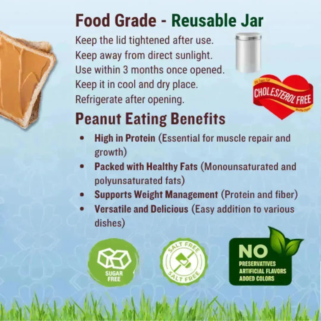 Pure(Creamy) Peanut Butter – 500g or 0.5KG – (No added Salt or Sugar) - Dahab Foods (Private) Limited