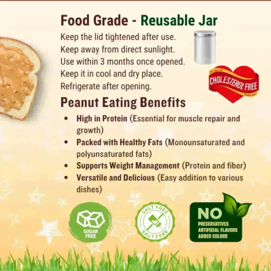 Pure Crunchy Peanut Butter – 1300g or 1.3KG – (No added Salt or Sugar) - Dahab Foods (Private) Limited
