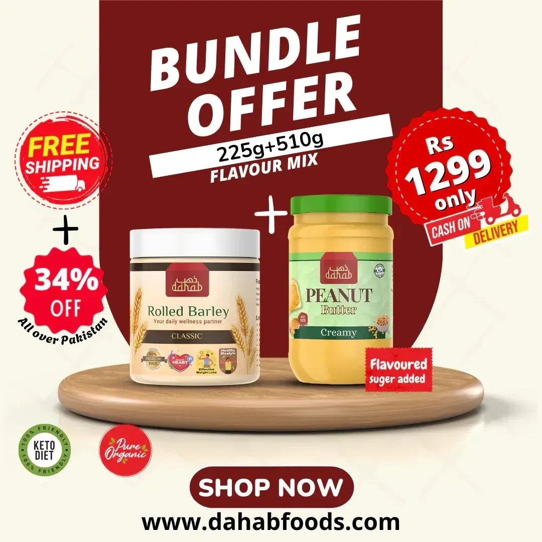 Healthy bundle offer, rich in fiber and protein for your breakfast. Dahab foods offer for every home for healthy lifestyle. Available everywhere in Pakistan.