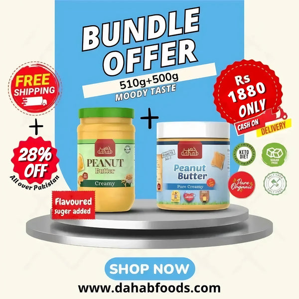 Sweet N Salty Peanut Butter Creamy 510g + Pure Creamy Peanut Butter 500g with no added sugar or salt