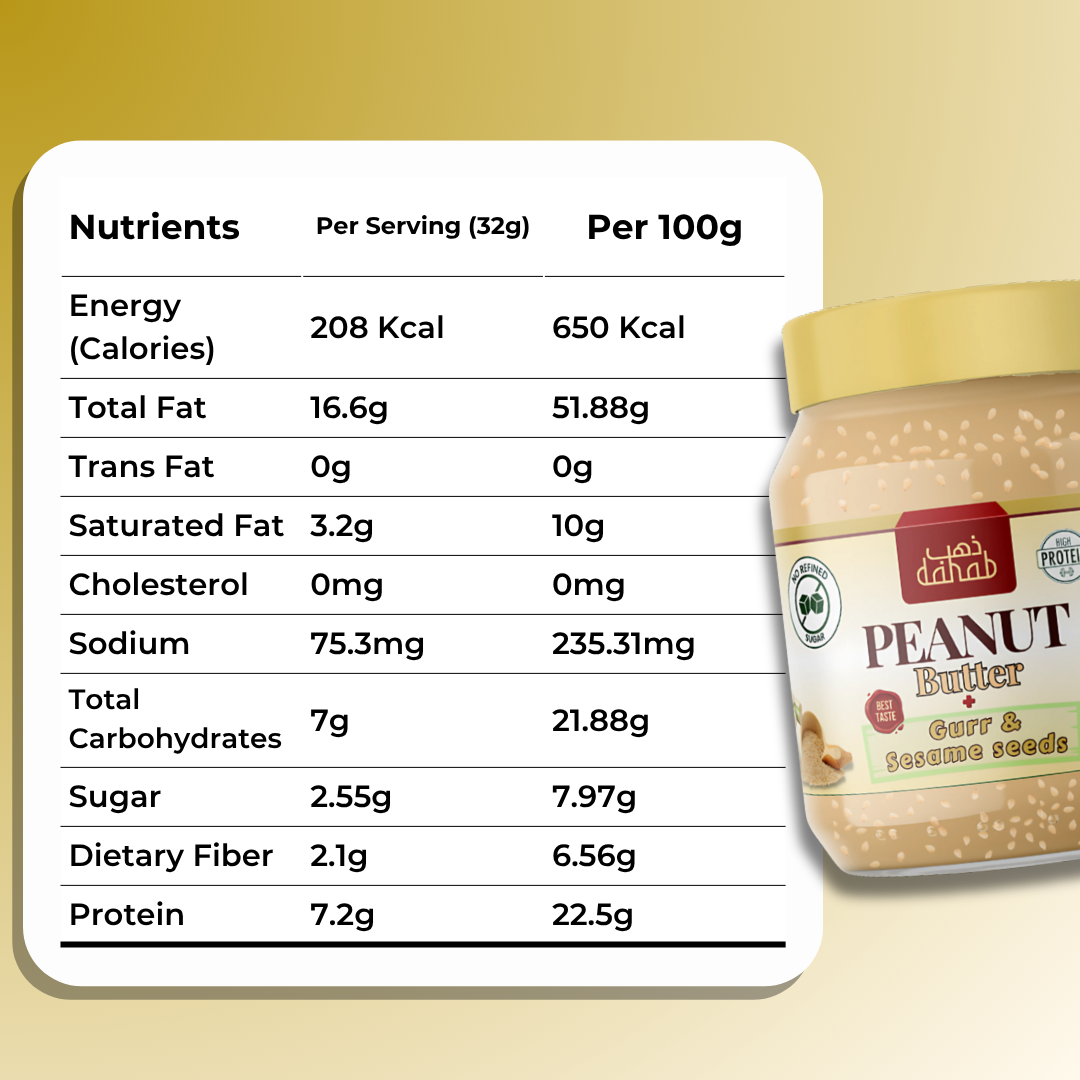 Gurr & Sesame seeds Peanut Butter -340g (No artificial color or flavouring)