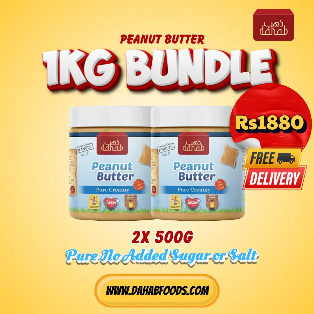 Pure Peanut Butter 500g Creamy + 500g Creamy = 1KG total | No added Sugar or Salt