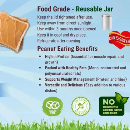 Pure (Creamy) Peanut Butter - 1300g or 1.3KG – (No added Salt or Sugar) - Dahab Foods (Private) Limited