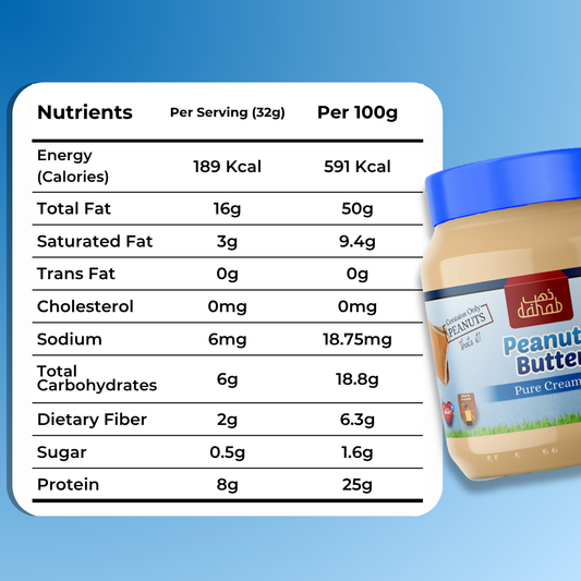 Pure (Creamy) Peanut Butter 340g – (No added Salt or Sugar)