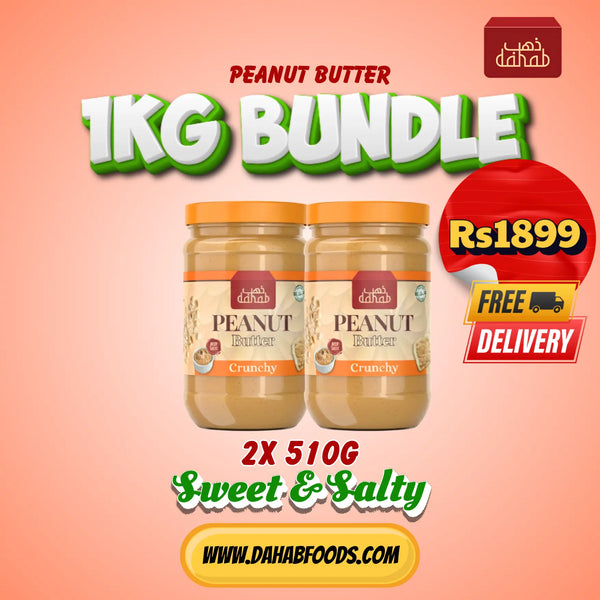 1 KG Peanut Butter 510g + 510g Crunchy= 1 KG total Sweet & Salty