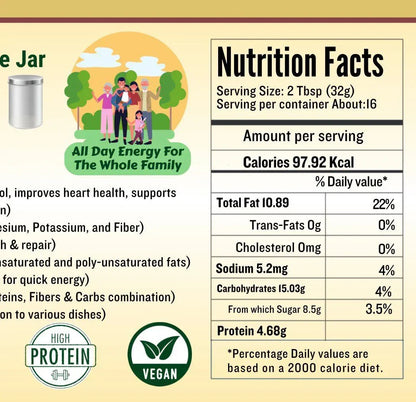 Nutrition Facts of Gurr and Sasame Peanut butter in Pakistan. Desi Peanut butter