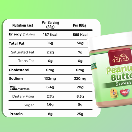 Peanut Butter with Stevia – (No added Sugar) | Dahab Foods