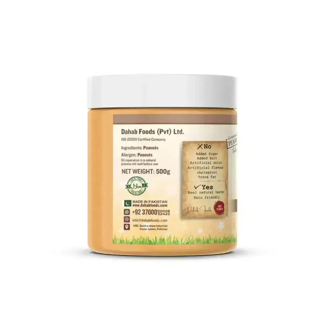 Buy Pure Crunchy Peanut Butter 500g (No added Salt or Sugar) - Dahab Foods (Private) Limited Pakistan
