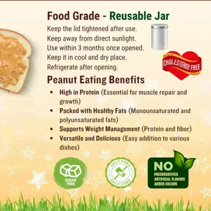 Pure (Crunchy) Peanut Butter – 340g – (No added Salt or Sugar) - Dahab Foods (Private) Limited Pakistan