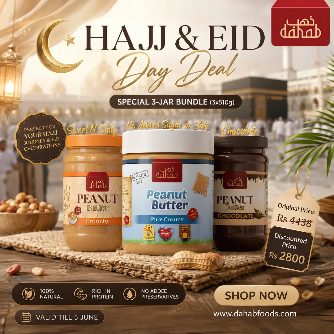 Sweet Crunchy, Creamy & Chocolate Peanut Butter Pack – 3 x 510g – Hajj & Eid Day Deal